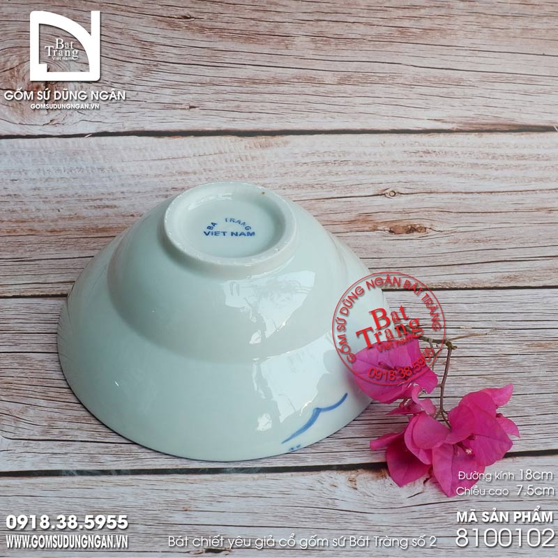 Bộ bát đĩa chiết yêu hoa chanh cổ gốm sứ Bát Tràng