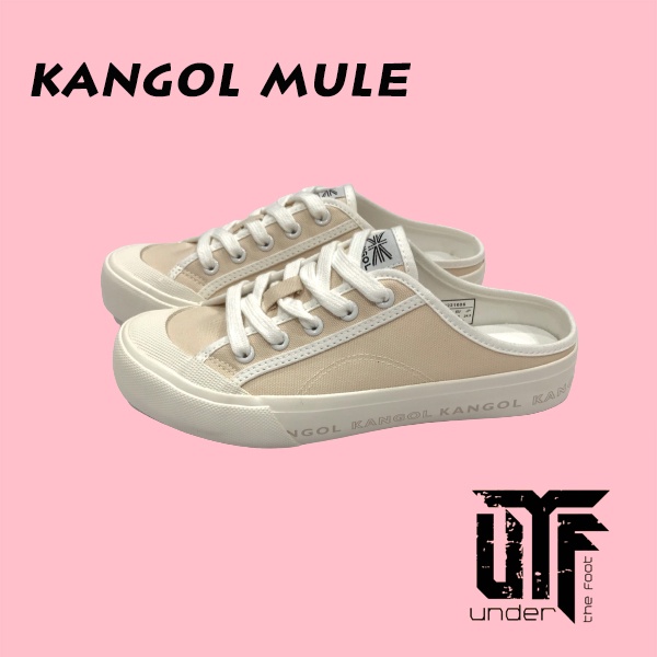 Giày Kangol Mule đạp gót khaki viền chữ chính hãng 6222160631