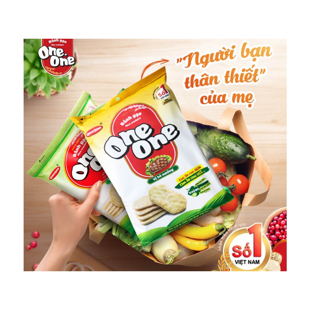 [HSD T9-2023] Bánh gạo ONE ONE Vị bò nướng - Gói 150g