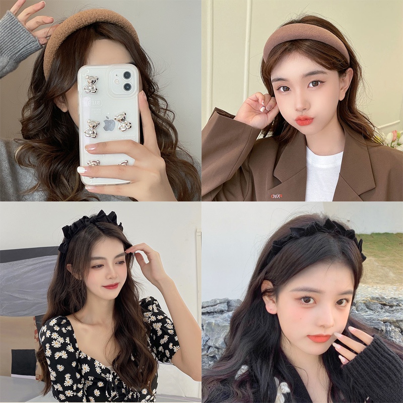 Băng Đô Vải Màu Trơn Thời Trang Xu Hướng Hàn Quốc