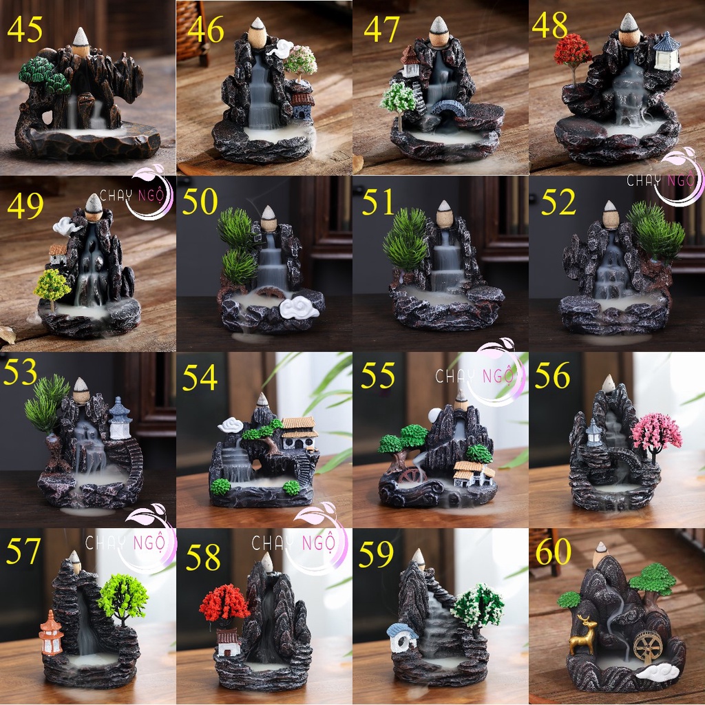 [nhiều mẫu] Thác Khói Trầm Hương Đốt Trầm Cao Cấp Mini Tặng Trầm Khói Ngược