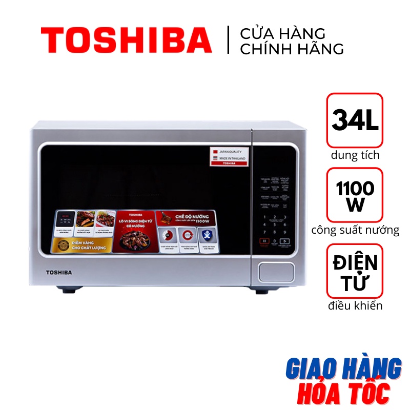 Lò vi sóng có nướng Toshiba ER-SGS34(S1)VN dung tích 34L rã đông nhanh made in Thailand - Bảo hành hãng 12 tháng