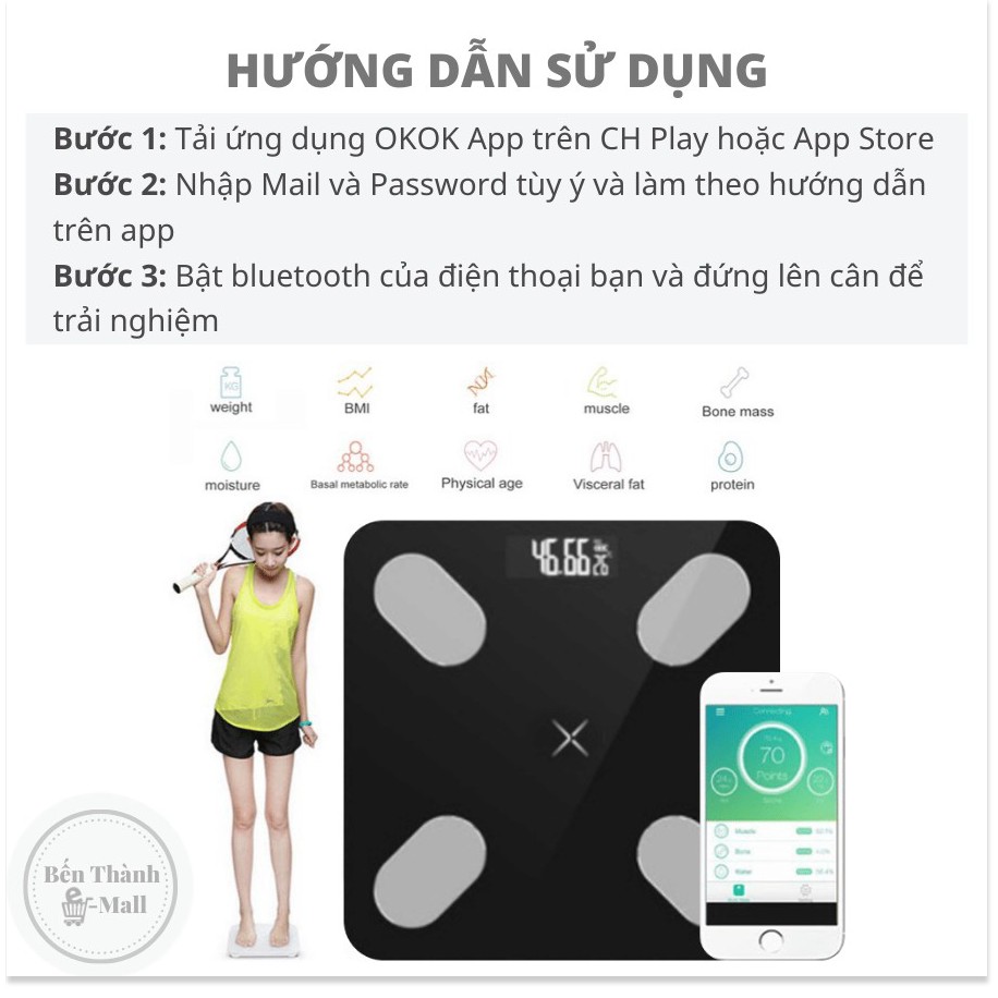 Cân điện tử sức khoẻ thông minh Digital Weight DW503 đo chính xác các chỉ số trong cơ thể