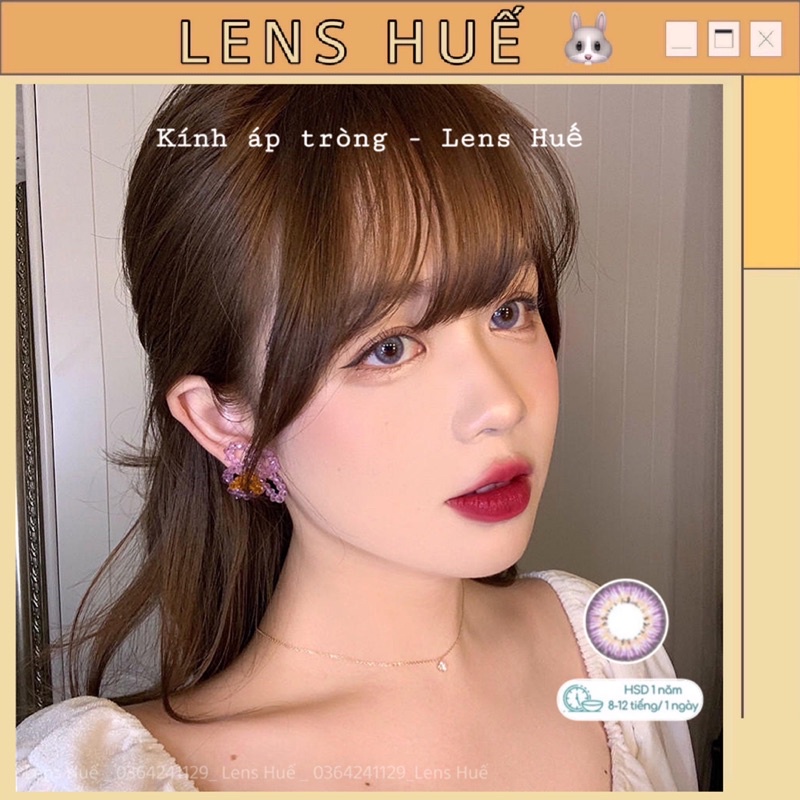 ☂️Lens TÍM VIOLET - giãn nhỏ tây nhẹ dễ mang makeup tỉ tỉ Trung Quốc 🇨🇳 - Lens Huế