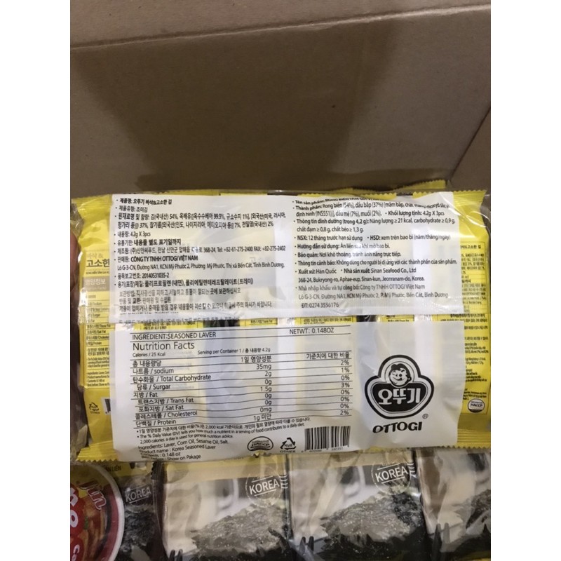 Lốc 3 Gói Rong Biển Tẩm Gia Vị Ăn Liền Ottogi