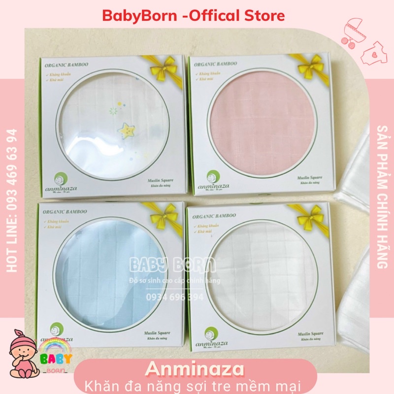 Anminaza - Khăn tắm đa năng sợi tre mềm mịn, thấm hút, kháng khuẩn 92*92cm/ 120*120cm