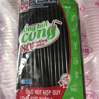 1bịch 80 ống hút nước cong dùng 1 lần màu đen/ trắng/nhiều màu