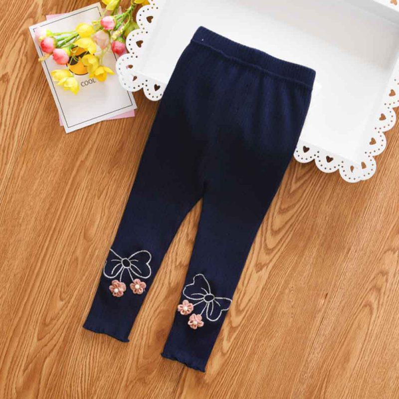 Quần legging phối hoa cho bé gái