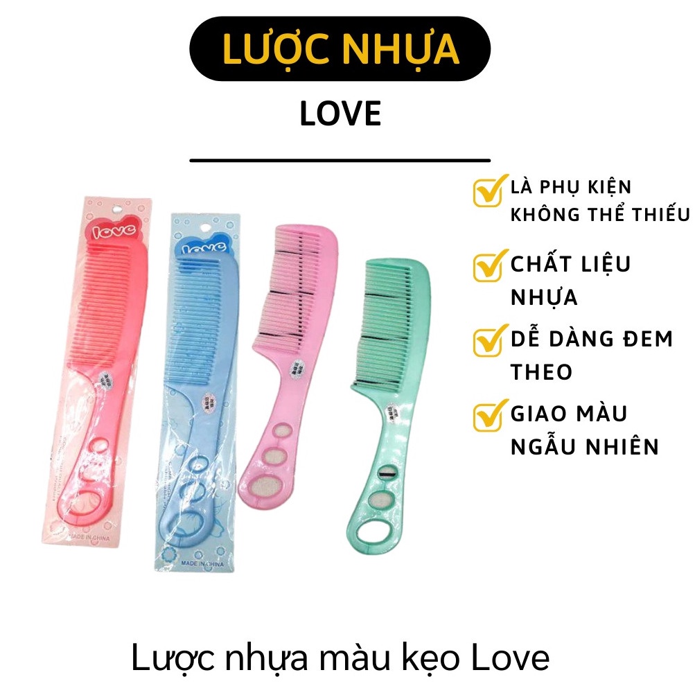 Lược nhựa chải tóc / Lược chải đầu giá rẻ Có Cán Màu Kẹo