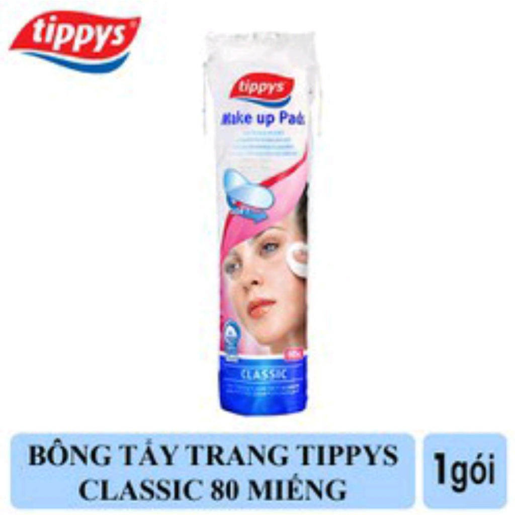 Bông tẩy trang Tippys Classic Make Up Pads 100% Cotton Tự Nhiên 140 Miếng