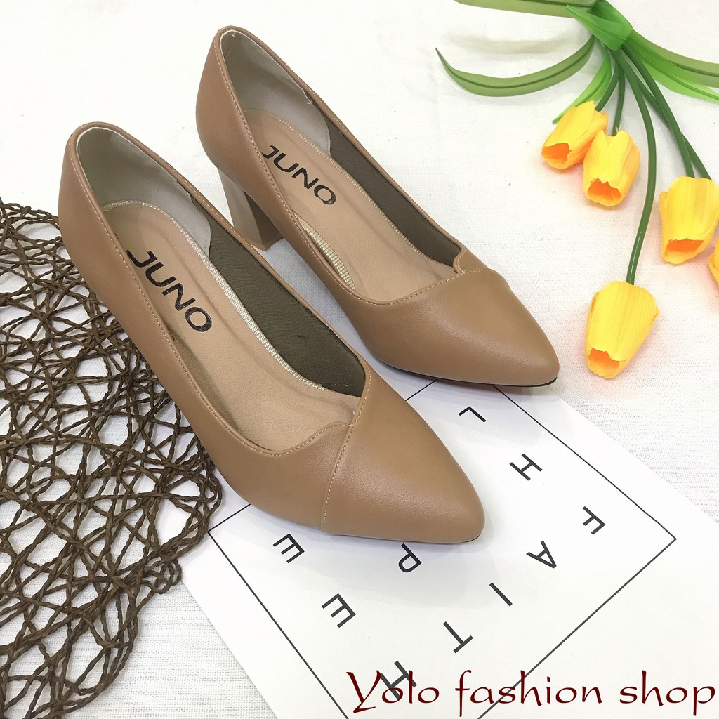 [Mã FASHIONG10 giảm 10k đơn 50k] [HÌnh thật] GC72 Giày cao gót nữ công sở da lì gót nhọn 7c | BigBuy360 - bigbuy360.vn