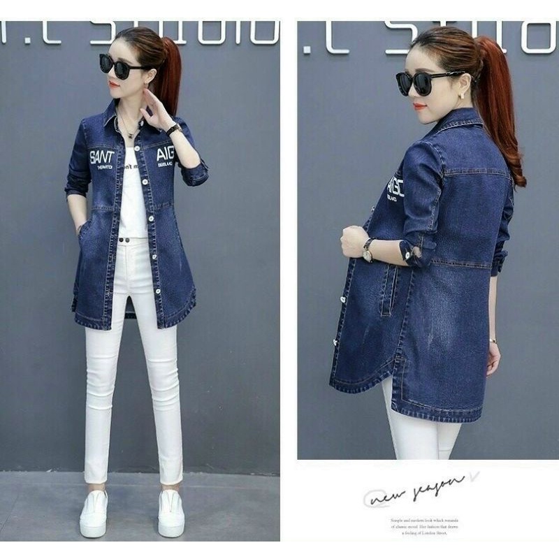 ÁO KHOÁC JEAN FORM DÀI SANNT AIGO