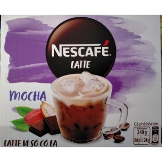 Cà Phê Hòa Tan Nescafe Latte Vị Sô Cô La (Hộp 10 Góix24g)/Cappuccino Vị Caramel, Vị Dừa (Hộp 10 Góix20g)
