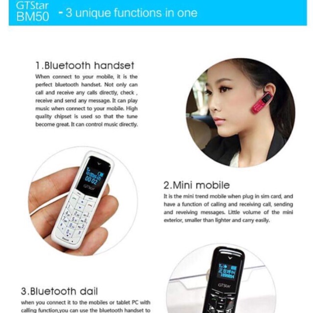 [Freeship toàn quốc từ 50k] BM50 siêu nhỏ kiêm tai nghe Bluetooth