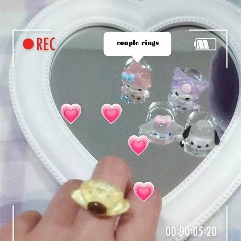 Sanrio Nhẫn Hở Họa Tiết Hoạt Hình Melody Kuromi Dễ Thương Dùng Làm Quà Tặng