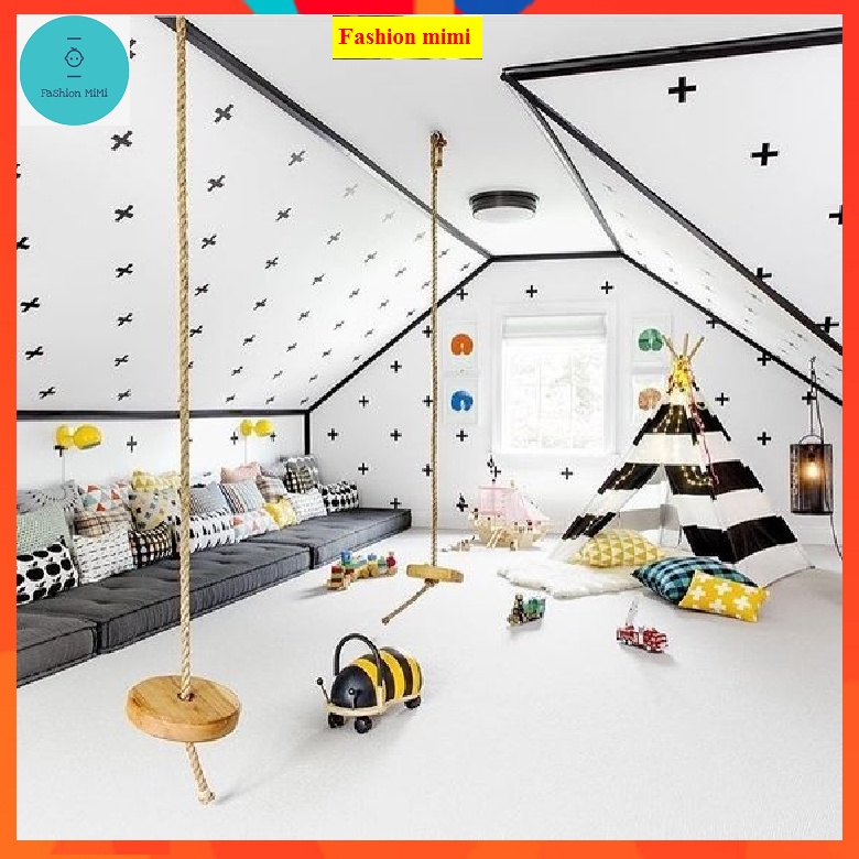 Xích Đu Đĩa Tròn Cho Bé Chất Liệu Gỗ Tràm Nguyên Khối