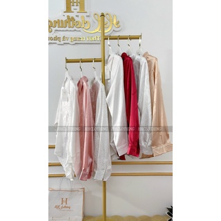 Áo sơ mi lụa gấm, chân váy bút chì - HH Clothing