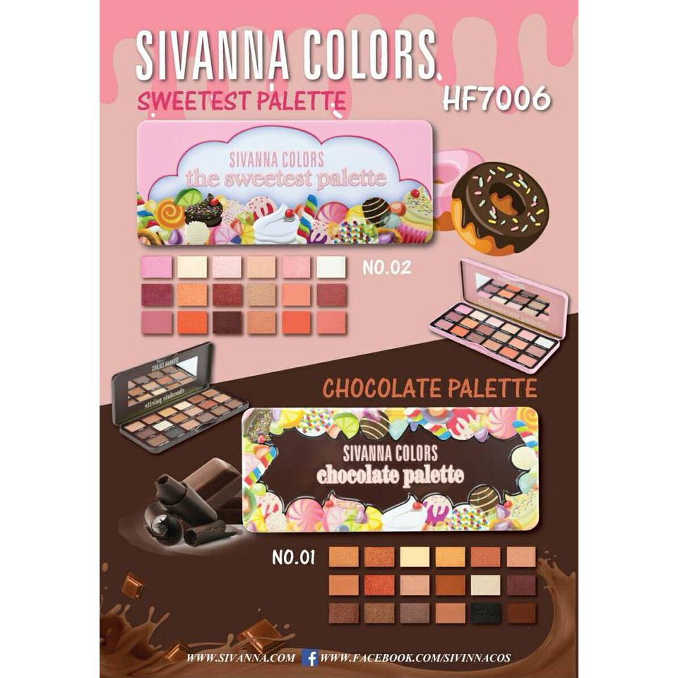 Phấn mắt Sivanna Color HF7006 Chocolate và Sweetest Thái Lan