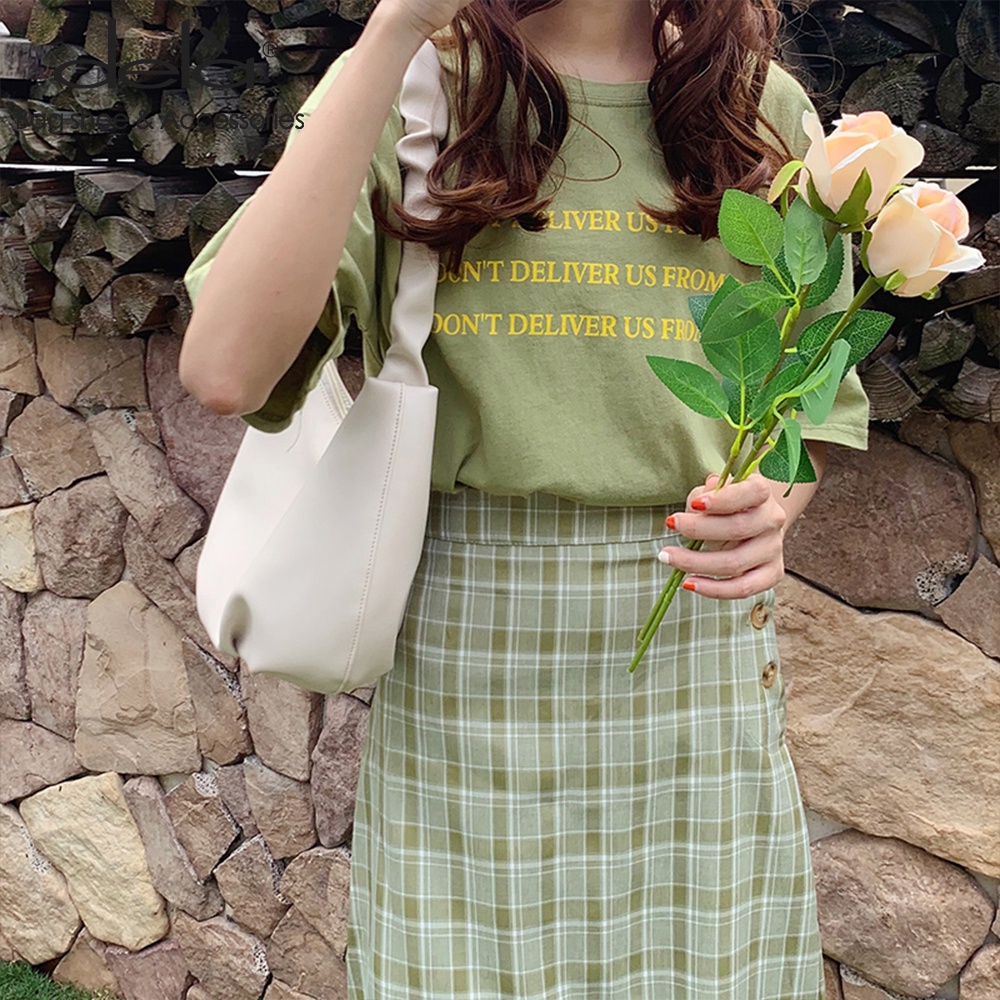 Dela Túi Xách Đeo Vai Hình Đám Mây Chất Liệu Mềm Mại Thời Trang Cho Nữ