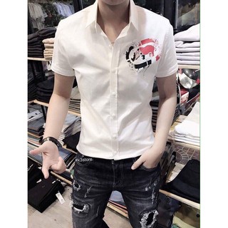 Áo sơ mi nam phối túi họa tiết cực đẹp cá tính - thời trang QC cao cấp - VSMQC10