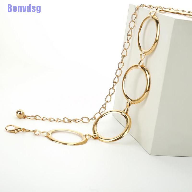 Thắt Lưng Dây Xích Tròn Bằng Kim Loại Thời Trang