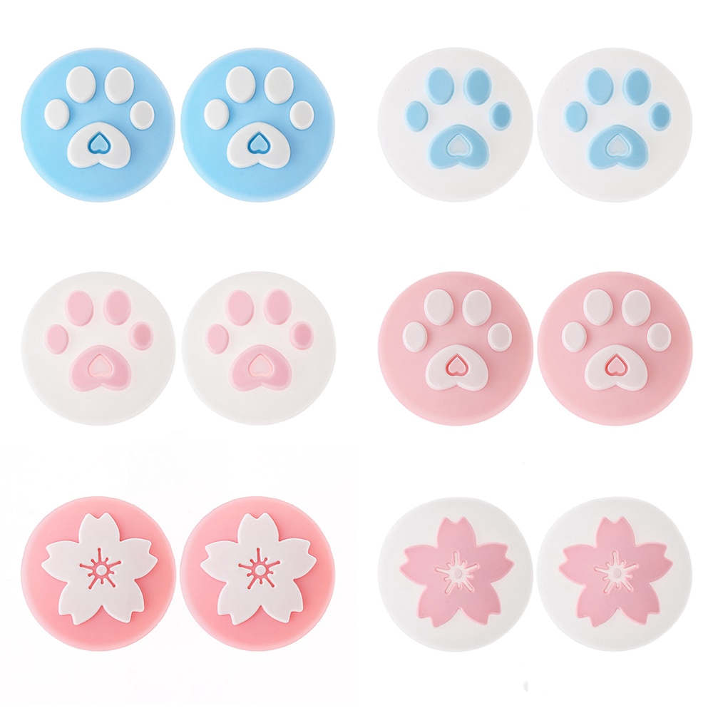 Set 4 Nút Bọc Cần Điều Khiển Chơi Game Nitendo Swith Joy Con Dễ Thương Bằng Silicon