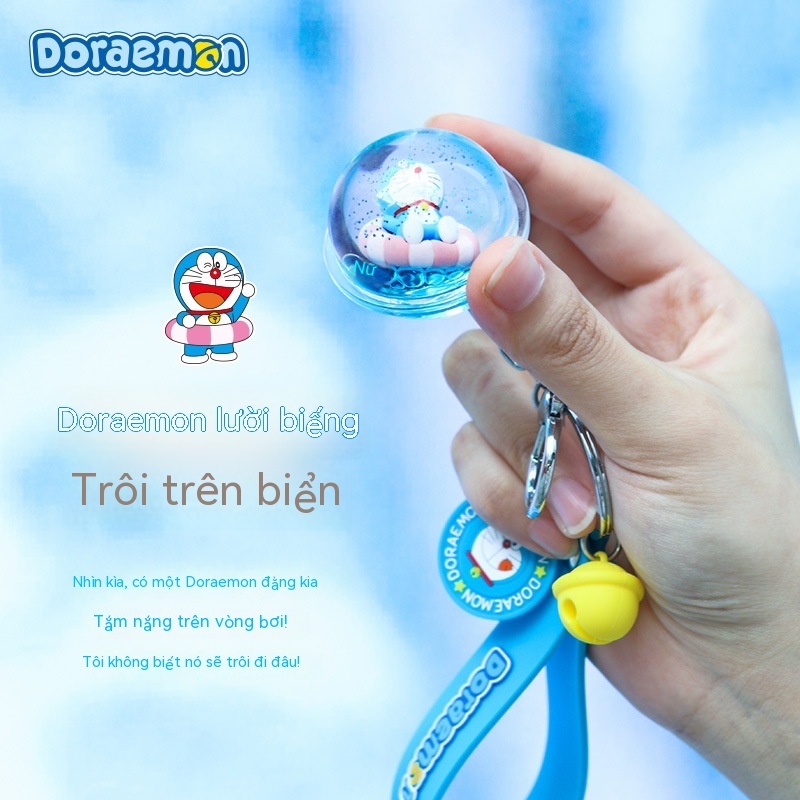 Móc chìa khóa Doraemon sáng tạo cặp đôi dễ thương mặt dây cặp học sinh mặt dây quà tặng trôi dạt giá trị cao