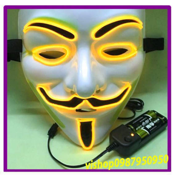 MẶT NẠ HÓA TRANG HACKER anonymous đèn led viền cao cấp chính hãng mã JE1024 Fmã IL