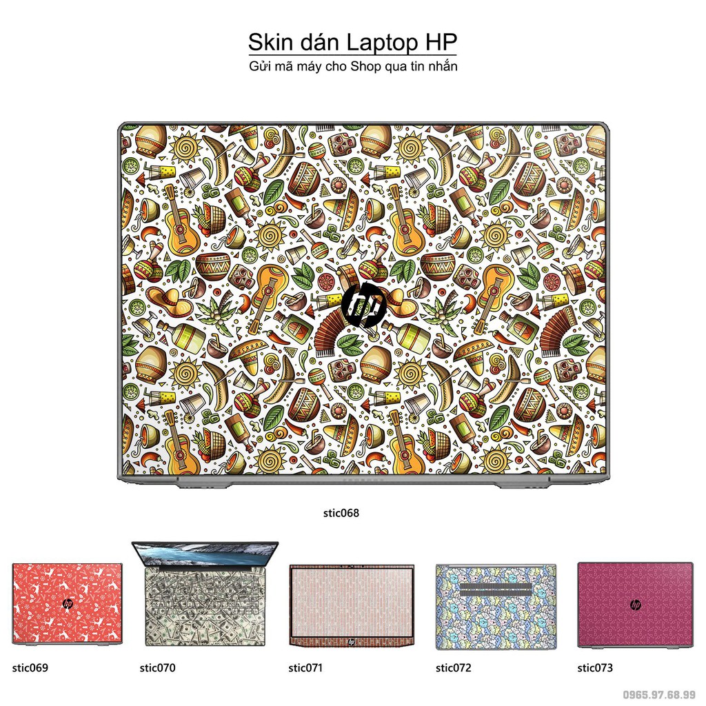 Skin dán Laptop HP in hình Hoa văn sticker _nhiều mẫu 12 (inbox mã máy cho Shop)