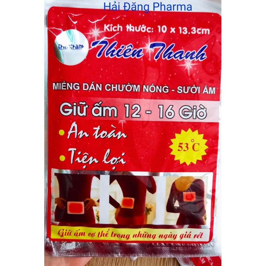 Miếng dán sưởi ấm,giữ nhiệt Thiên Thanh. Giúp giữ ấm,giảm đau do lạnh bụng,phụ nữ đến kì kinh và sau sinh.