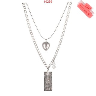 Dây chuyền 2 tầng mặt tiền đô unisex hiphop