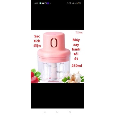 Máy Xay Thịt Cầm Tay Mini Sạc Điện 250ml – Máy Xay Tỏi Ớt, Củ Quả Đa Năng, Có Cổng Sạc Usb