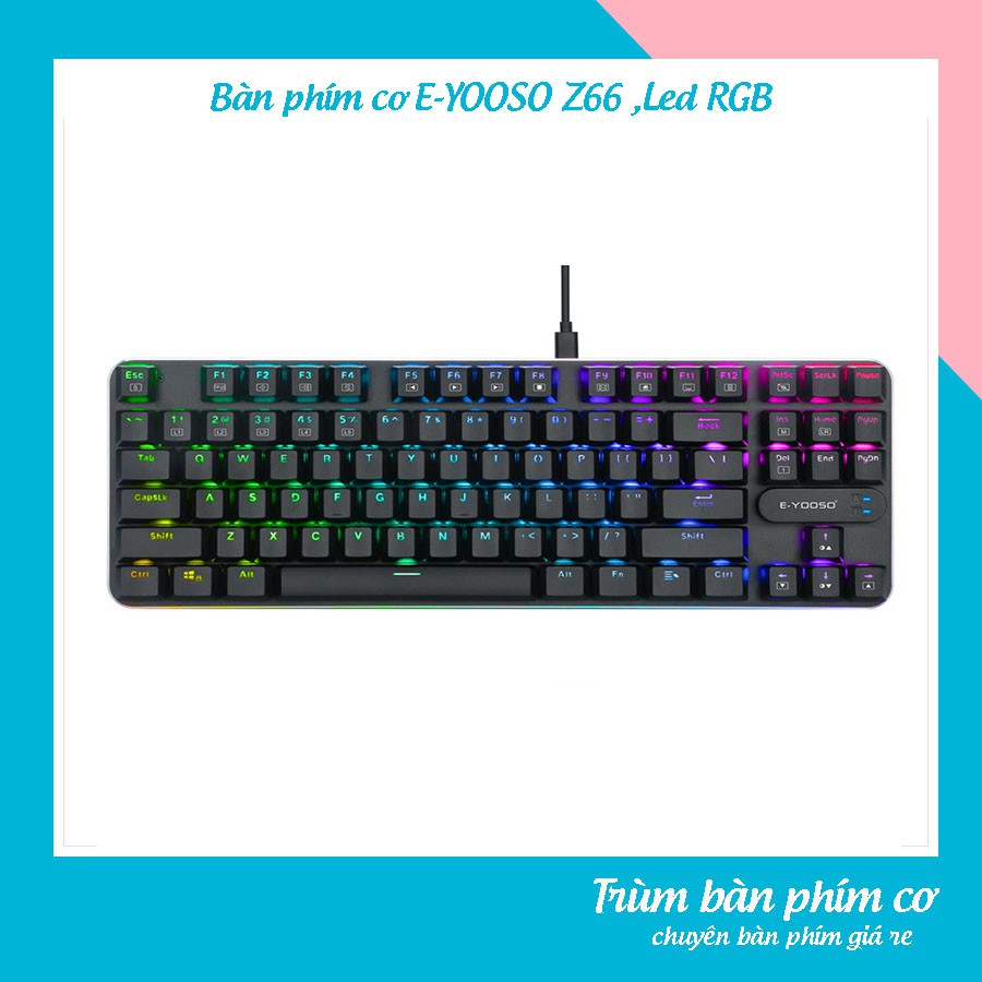 HOTSWAP Bàn phím cơ E-YOOSO Z66 ,LED RGB ,bàn phím trục thấp ,phù hợp cho Laptop , PC