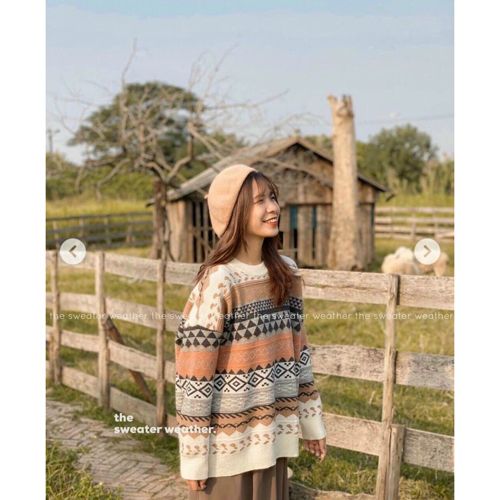 Áo len thổ cẩm vintage