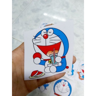Combo 5 Tem Decal Sticker Doremon Dán Xe, Nón Giá Rẻ