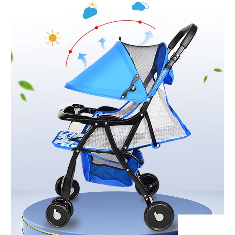 Xe đẩy gấp gọn nhiều tư thế phần lưng nằm bằng lưới Baobaohao 722C