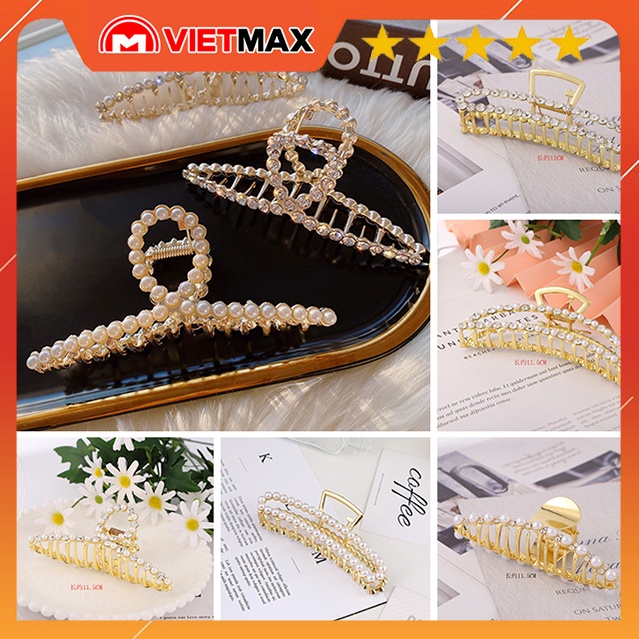 Kẹp Tóc, Cặp Tóc Đính Đá Và N.Trai Kim Loại Cỡ Lớn Phụ Kiện Xinh Cho Phái Nữ Búi Tóc Nhanh Chóng Và Tiện Lợi