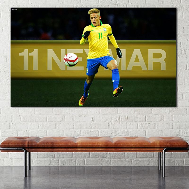 1 miếng dán tường hình cầu thủ bóng đá FIFA World Cup