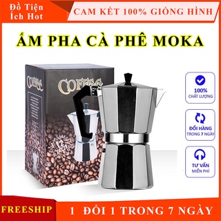 Ấm, Bình Pha Cà Phê Moka Espresso Tại Nhà Kiểu Ý - Tiện Lợi Dễ Sử Dung - Có Video, Ảnh Thật