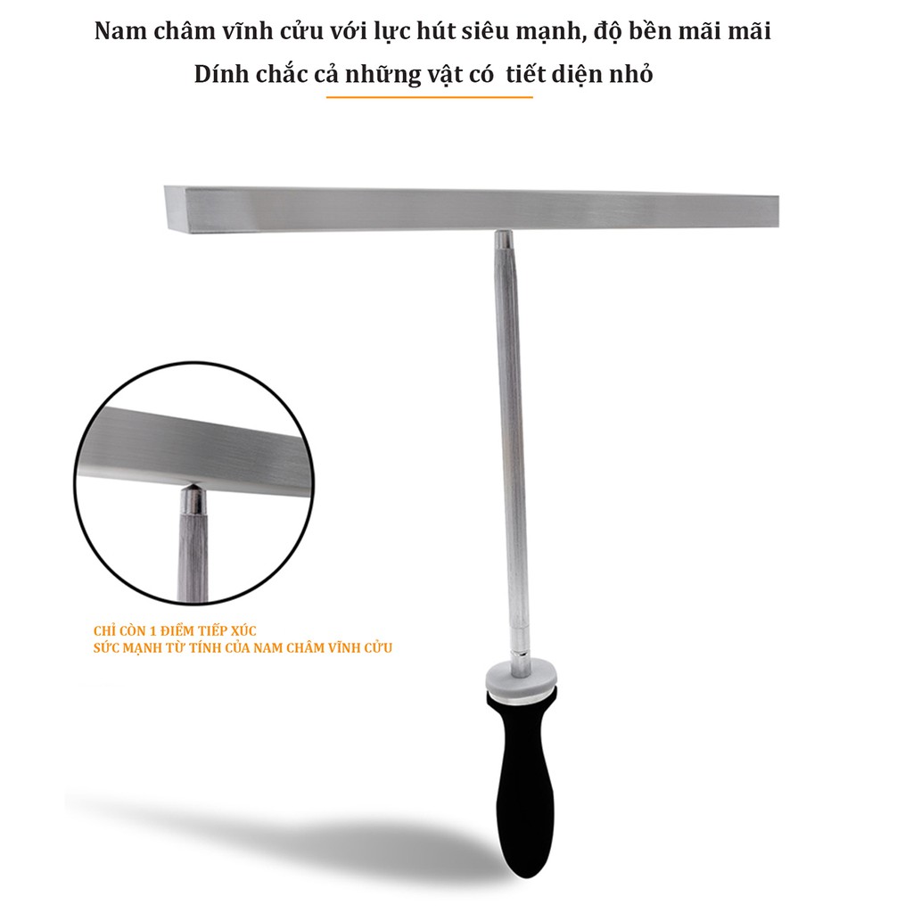 Thanh treo dao kéo nam châm vĩnh cửu Anshin - giá treo dụng cụ bọc hộp inox 304 cao cấp - size lớn 50cm