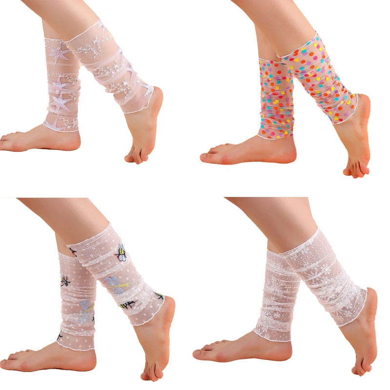 Youyo Vớ Lưới Giữ Ấm Chân Mùa Hè Thêu Họa Tiết Chấm Bi / Ngôi Sao / Bướm Nhiều Màu Phong Cách Lolita Nhật