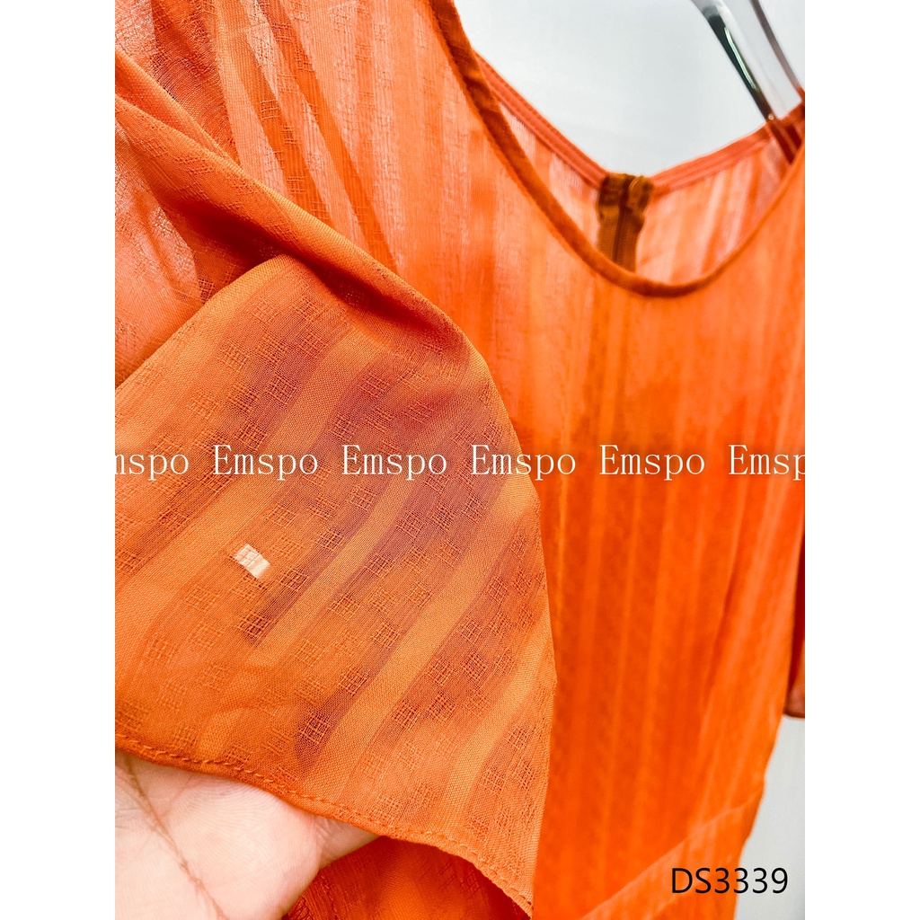 Đầm nữ chiffon cổ tròn 2 lớp, kiểu dáng chữ A Emspo DS3339