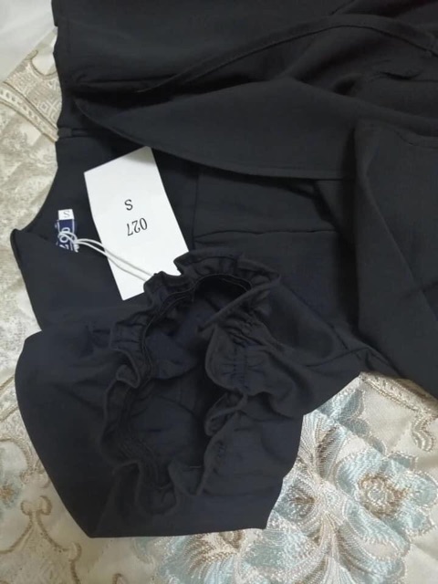 Váy đen cổ Vuông dáng ngắn (Có Sẵn )Dáng chữ A chất lụa cao cấp Không Nhăn chất mềm mát -ulzzang quảng châu | BigBuy360 - bigbuy360.vn