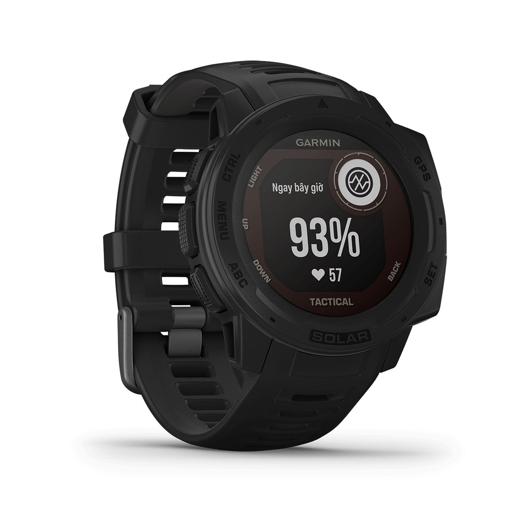 Vòng đeo tay theo dõi sức khỏe Garmin Instinct Solar, Tactical Edition, GPS Watch, Black, SEA_010-02293-45 - Chính Hãng