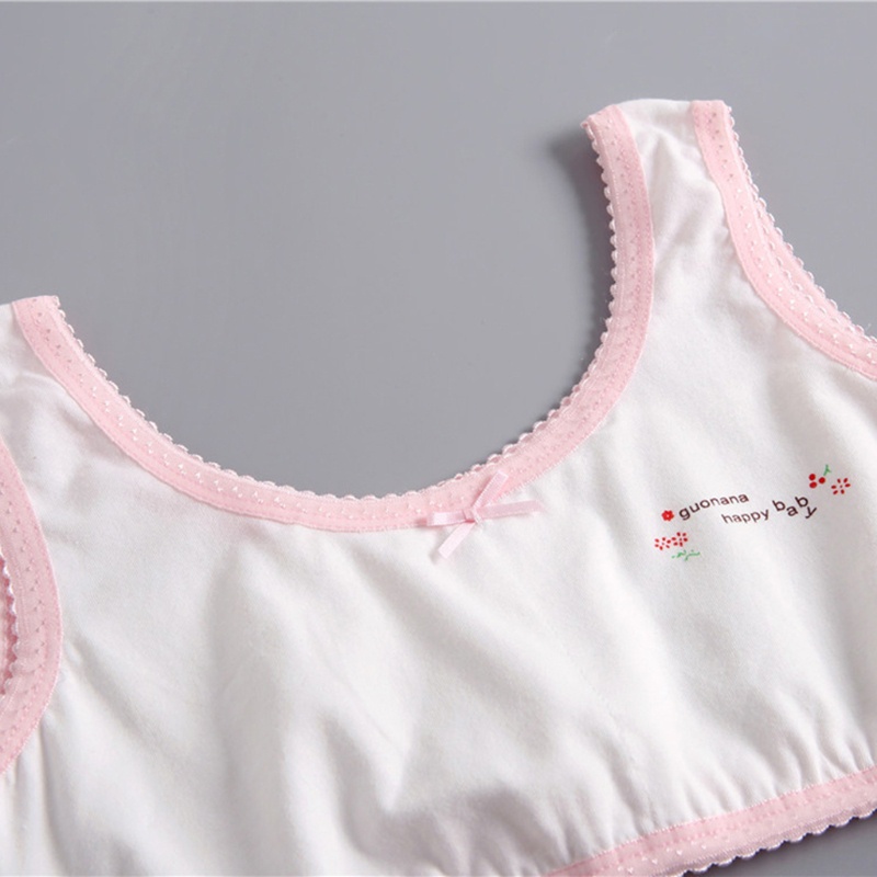 Bộ 4 Áo Ngực Cotton Không Đường May In Chữ YOUYO Girl Cho Tuổi Teen