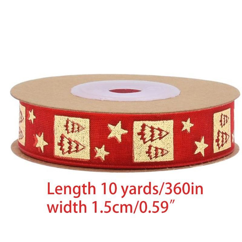 Cuộn Dây Ruy Băng 10 Yards Tự Trang Trí Hộp Quà Giáng Sinh