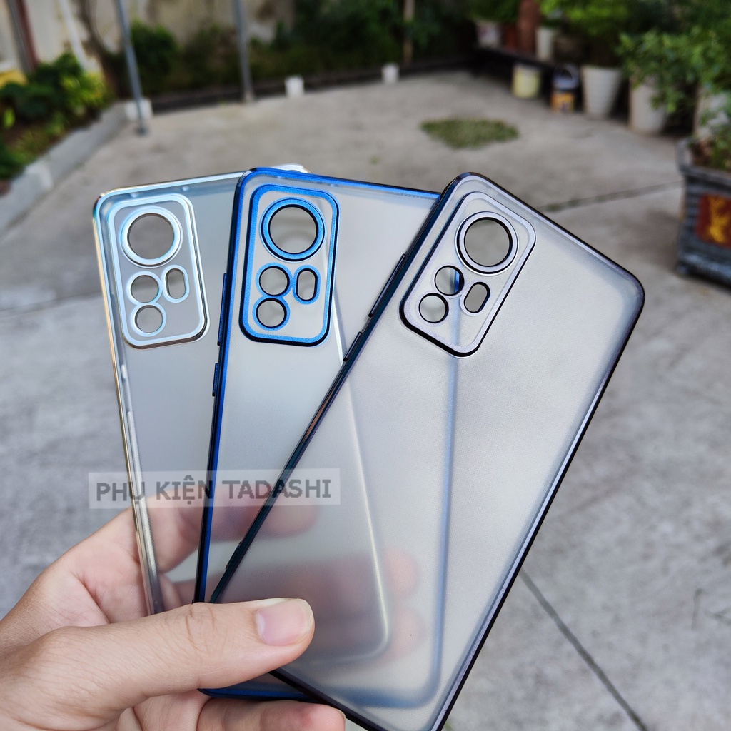 Ôp lưng nhám mờ Xiaomi 12/ 12X, Xiaomi 12 Pro Viền Màu Dẻo Không Bám Vân Tay, Bảo Vệ Camera