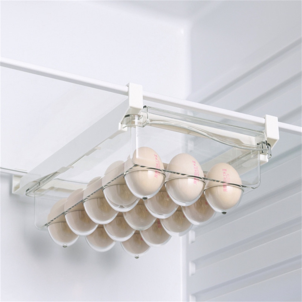 🌈Hàng Sẵn Hộp đựng tủ lạnh Lưu trữ trái cây và rau, trứng trong suốt ABS+PET bền bỉ Loại ngăn kéo với giá đỡ Sắp xếp rõ ràng