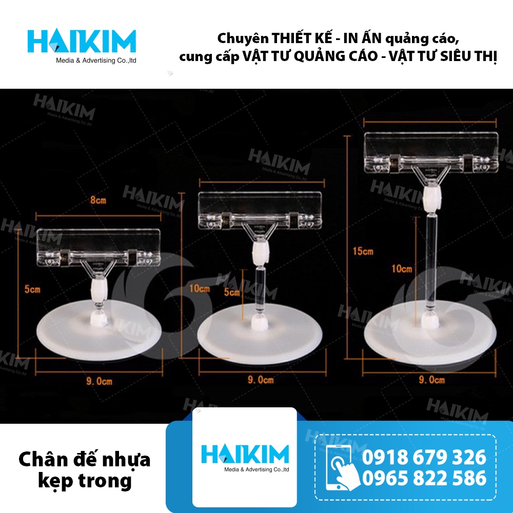 Chân đế nhựa , Kẹp để bàn, chân đế kẹp hình in, chân đế quảng cáo, wobbler để bàn - CDTQ02