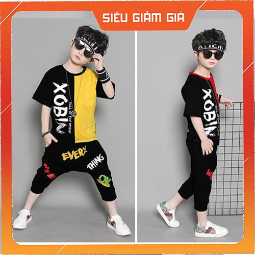 [ xả kho ] EB SÉT bộ quần áo mẫu XO BIN dành cho bé trai 6-10 tuổi  chất vải đẹp
